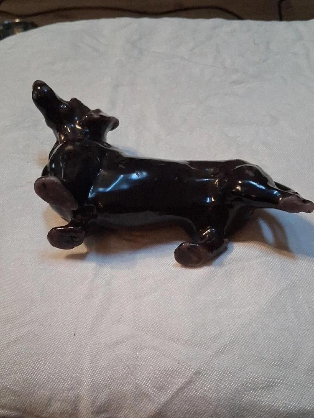 Vintage Brown Dachshund Candle Figurine